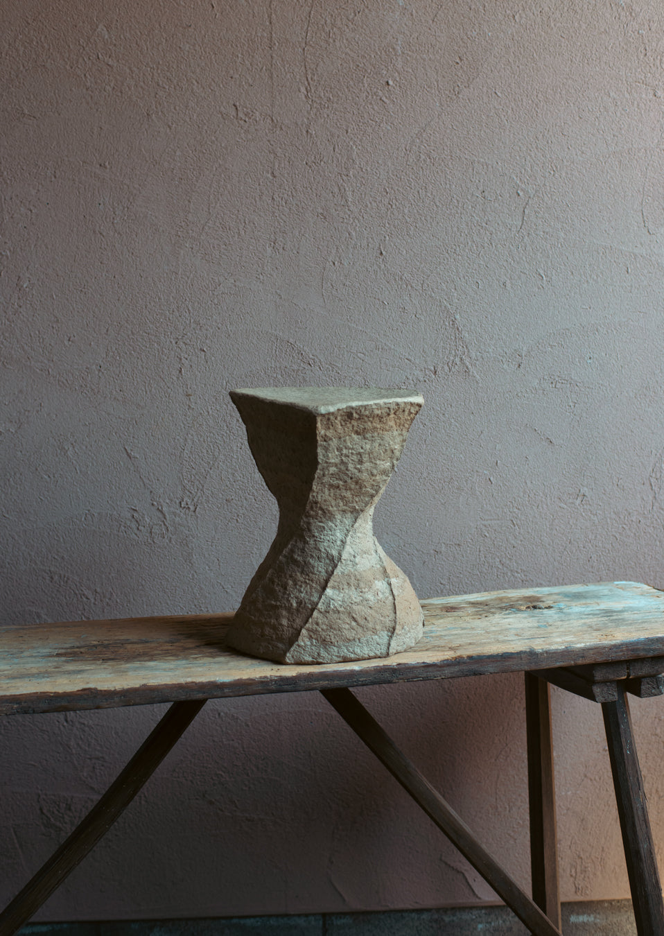 ADOBE Stool no.4 Handmade  Paper Pulp Sculpture