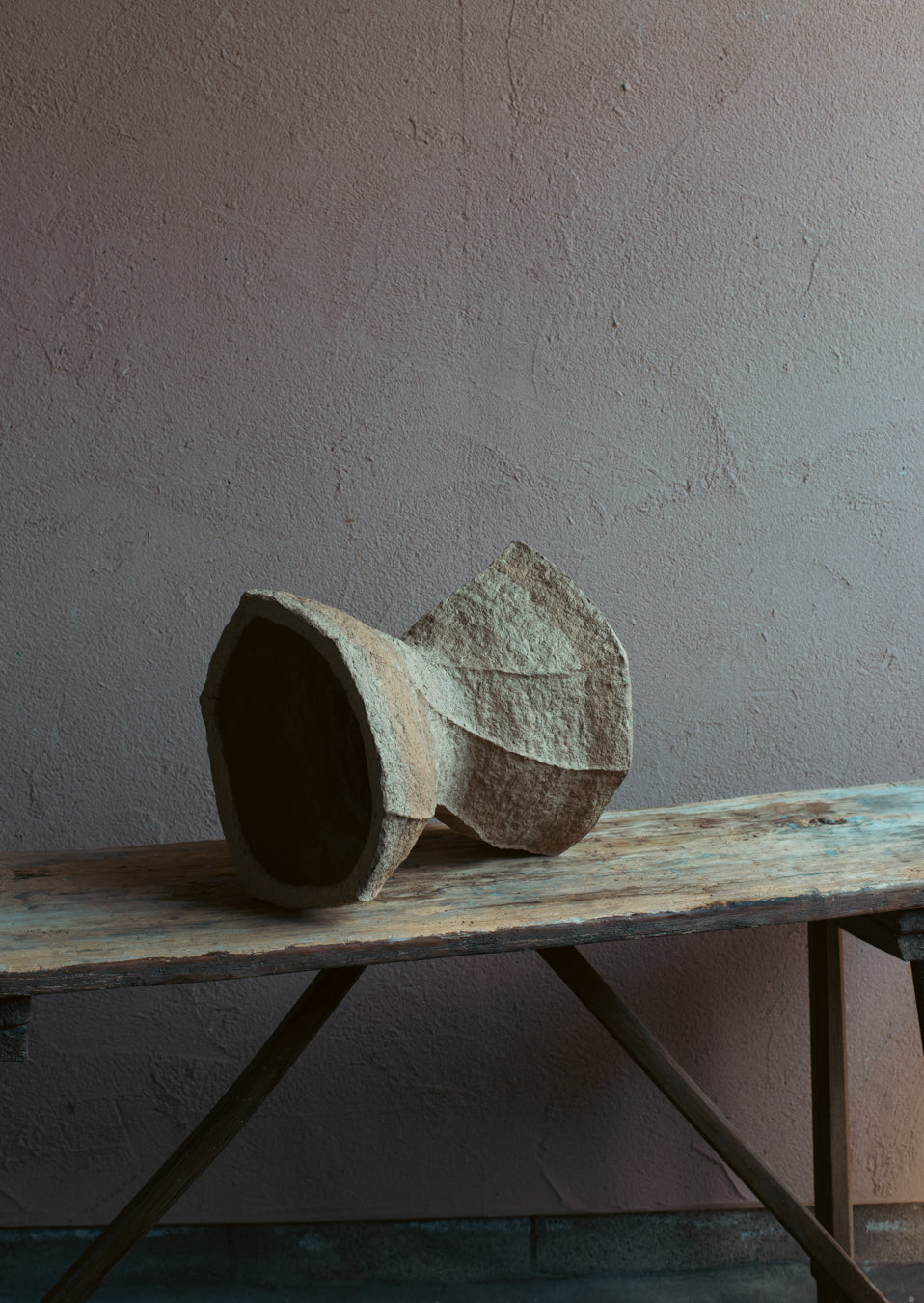 ADOBE Stool no.4 Handmade  Paper Pulp Sculpture