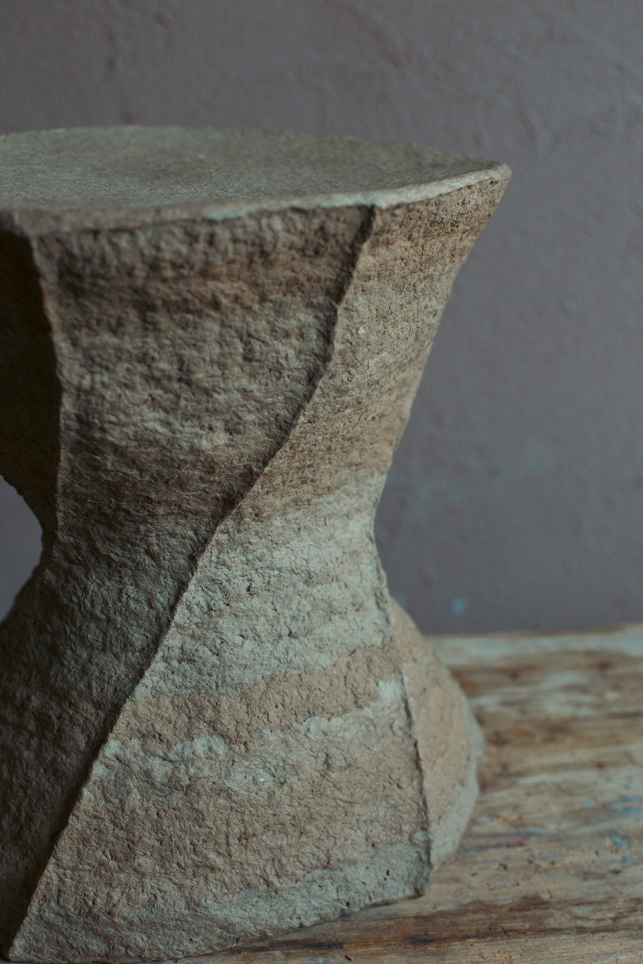 ADOBE Stool no.4 Handmade  Paper Pulp Sculpture
