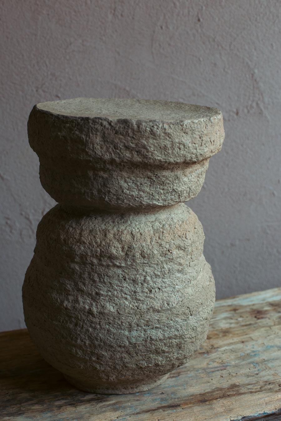 ADOBE Stool no.3 Handmade Paper Pulp Sculpture